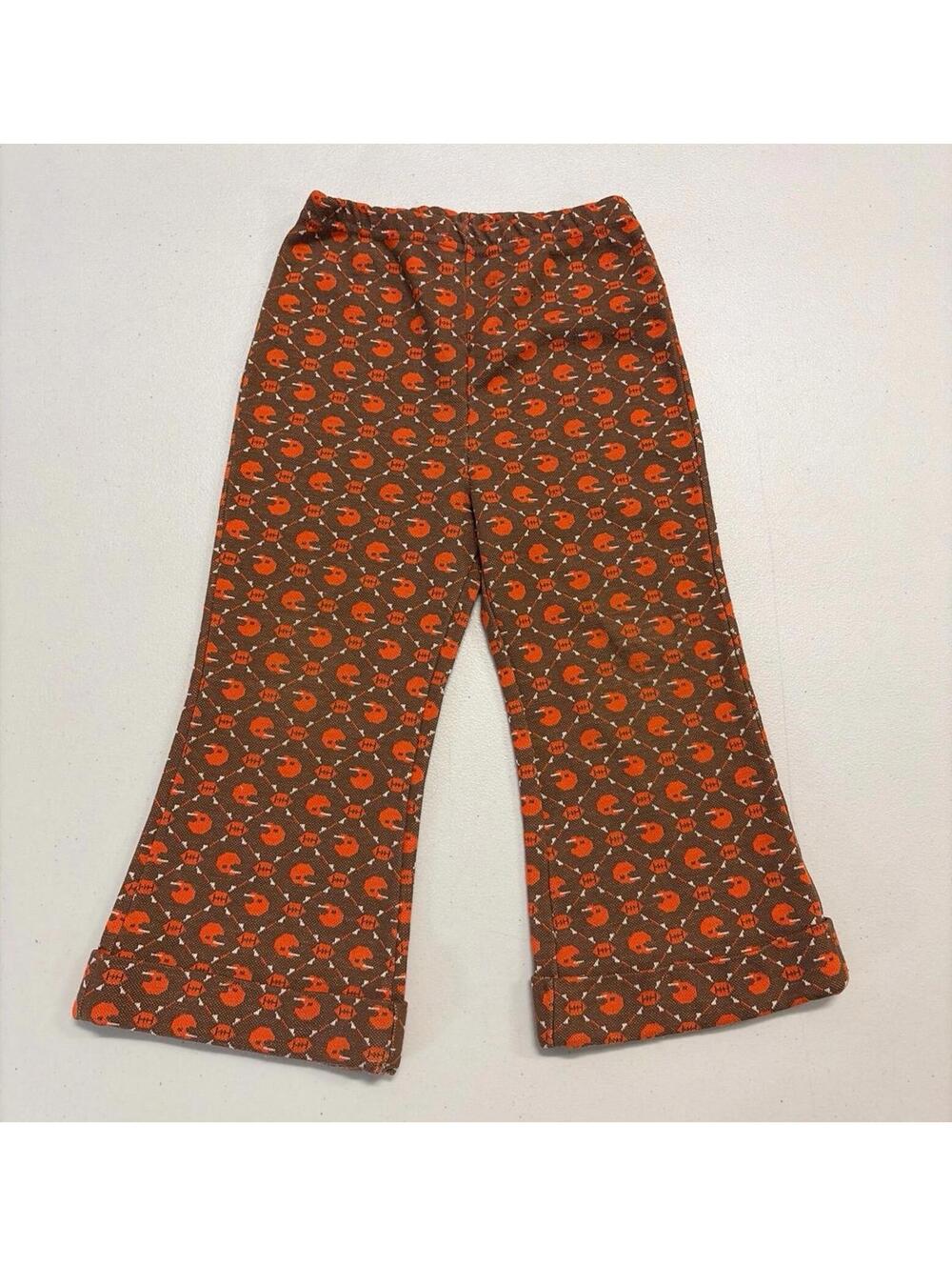 Vintage 70s Health-tex Stantogs Cleveland Browns Football Bell Bottoms Size 4T